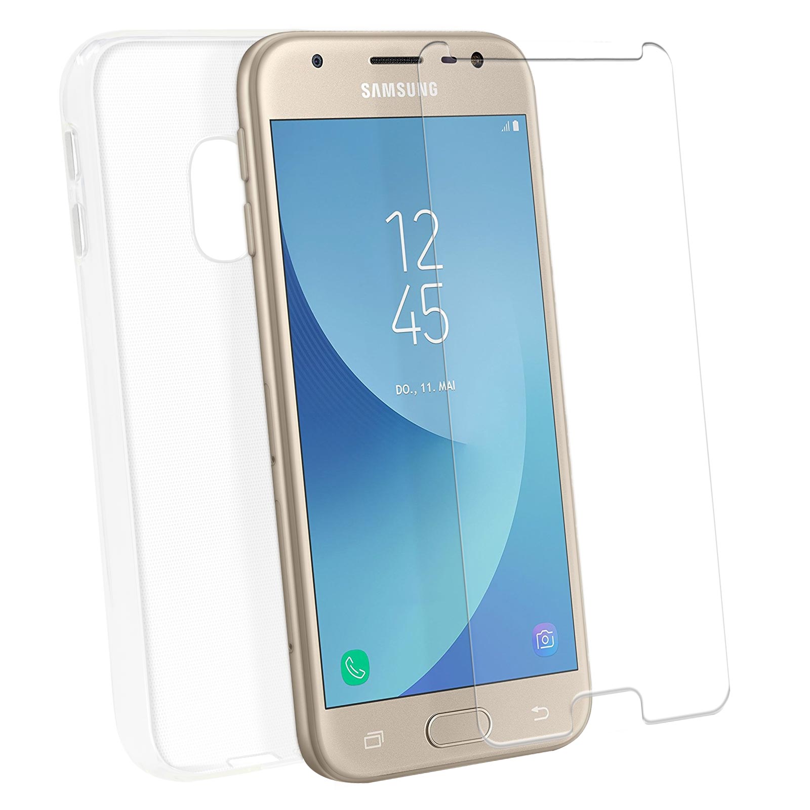 eFabrik Silikon Hülle + Sicherheitsfolie für Samsung Galaxy J3 DUOS ...