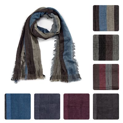 Rotfuchs Baumwollschal – Streifenmuster In Braun/grau | Damen & Herren Schal Made In Germany